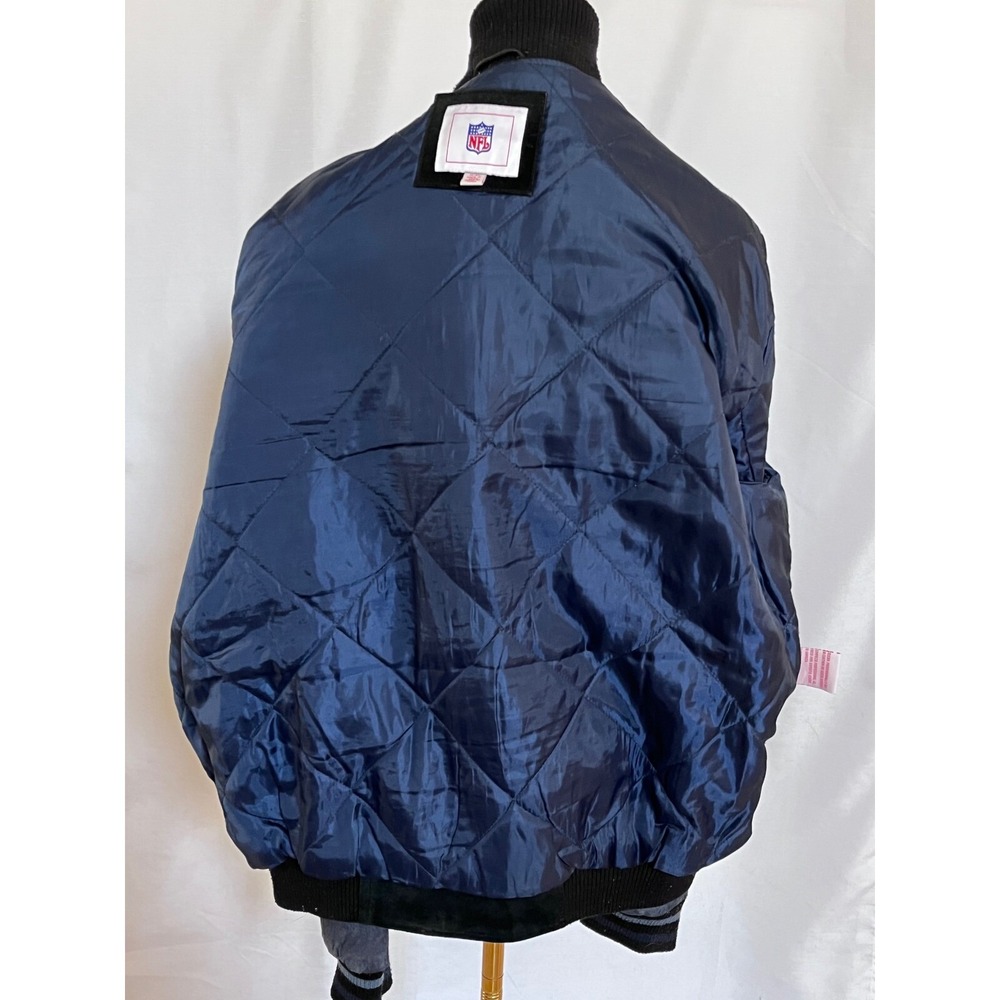 Vintage NFL Seattle Seahawks Jacket Suede Leather Bomber Full‎ Zip Mens XL - Picture 9 of 13